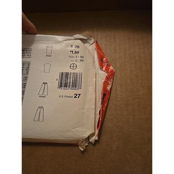 Vtg See & Sew (Butterick) Sewing Pattern - 5178 Misses' Top & Cullottes (12-16) - Picture 3 of 4